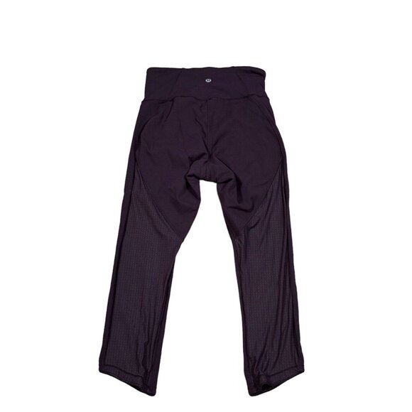 Lululemon Deep Breath Sz 4 Black Cherry Capri Crop Leggings 9.5'' Rise - Picture 5 of 7